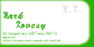 mark kovesy business card